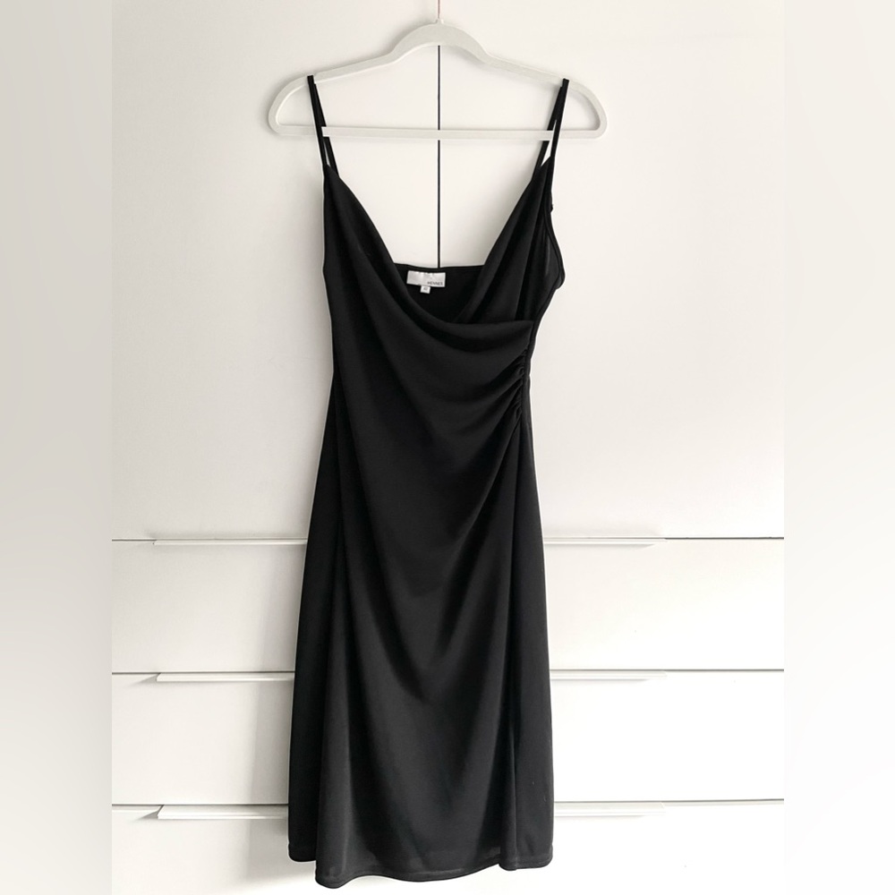 Vintage 90s HENNES Draped Black Dress